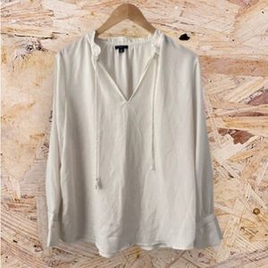 Ann Taylor Long Sleeve Tie Neck Top Size LP